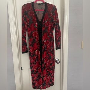 Vintage cut velvet duster